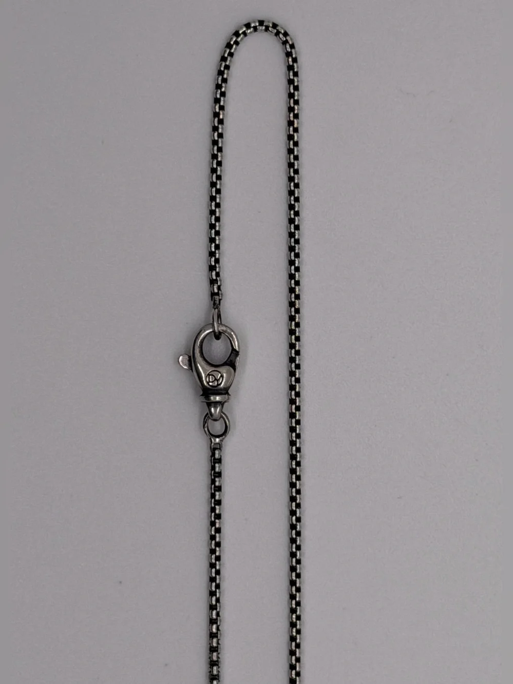 David Yurman 22in Box Chain Necklace with original Brown Box and Suede Pouch